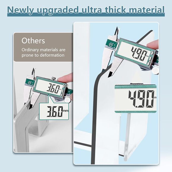 2PCS Adjustable Book File Organizer Set Blue & Clear Desk Divider 5-Slot Rack - Picture 7 of 7